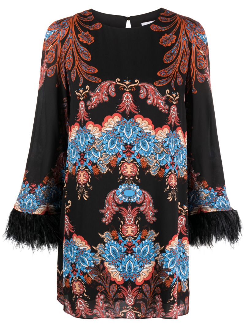 Black Cocoa Paisley-print Mini Dress
