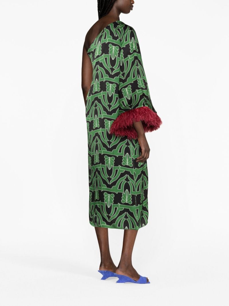 Black Audrey Geometric-print Midi Dress