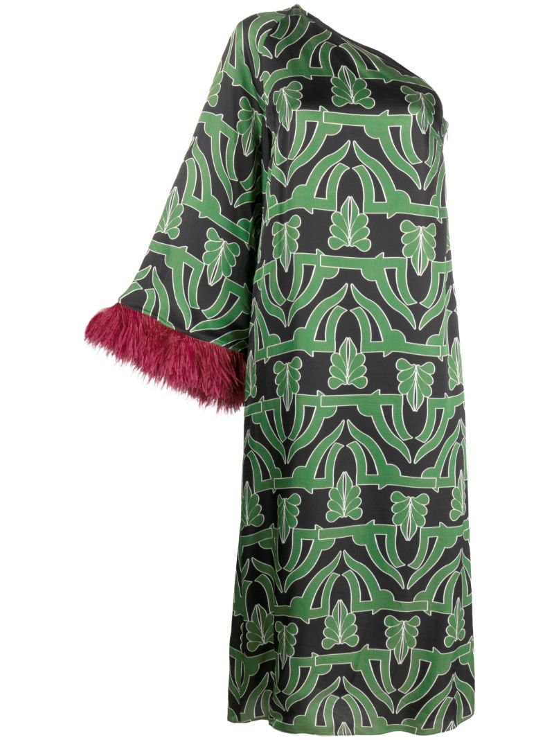 Black Audrey Geometric-print Midi Dress