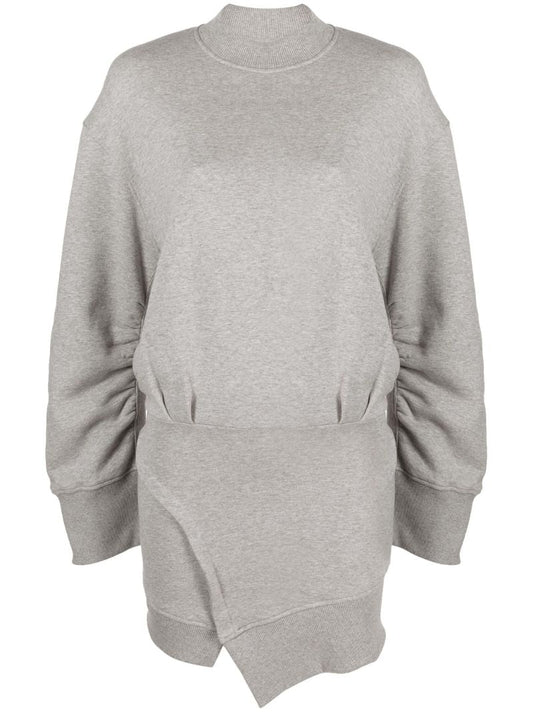 Grey Cotton Mini Dress
