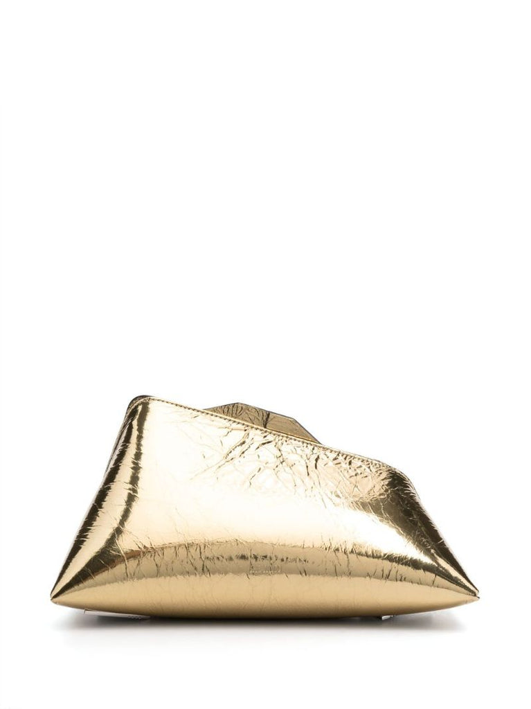 Gold 8:30pm Leather Clutch Bag