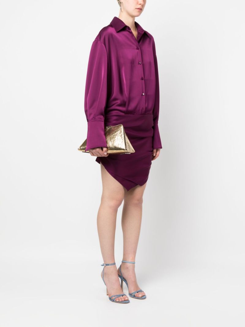 Gold 8:30pm Leather Clutch Bag