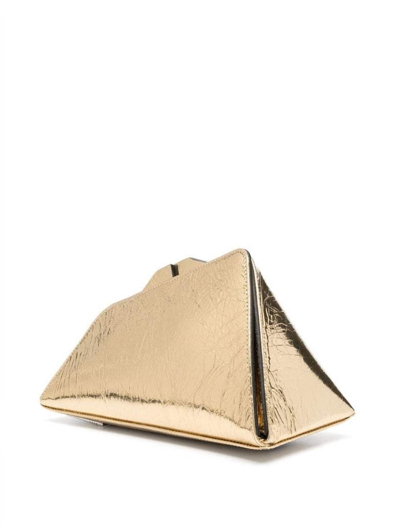 Gold 8:30pm Leather Clutch Bag