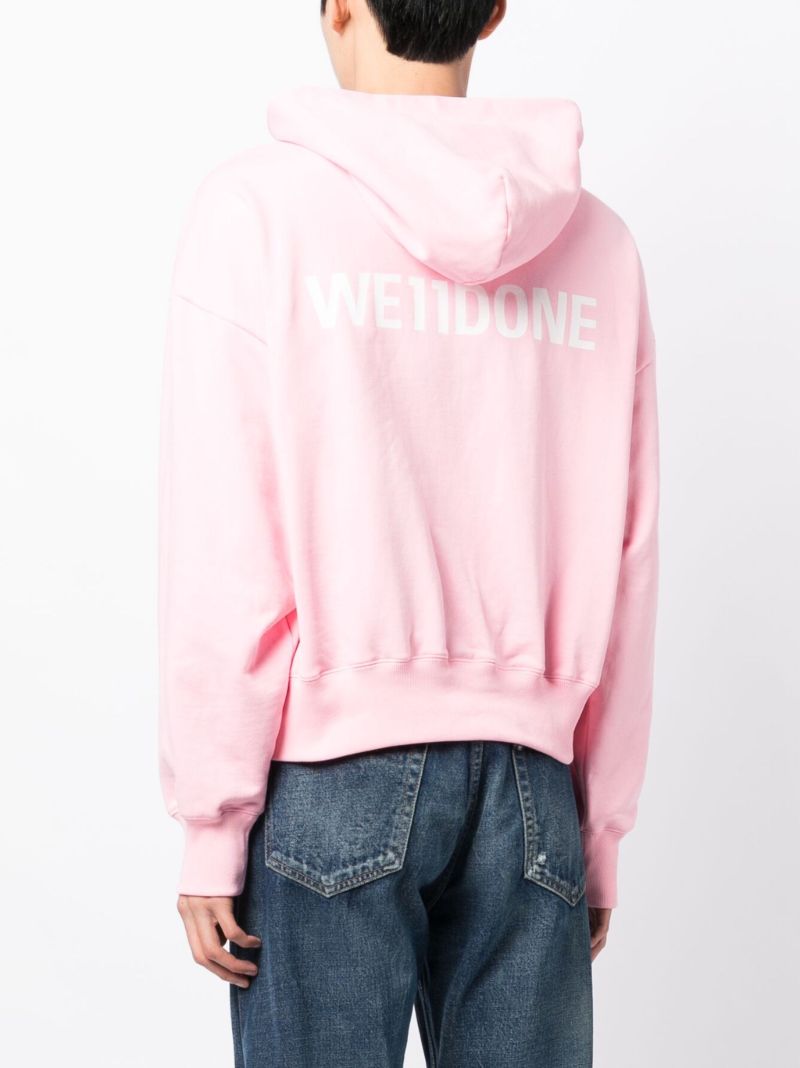 Pink Teddy Bear Print Cotton Hoodie