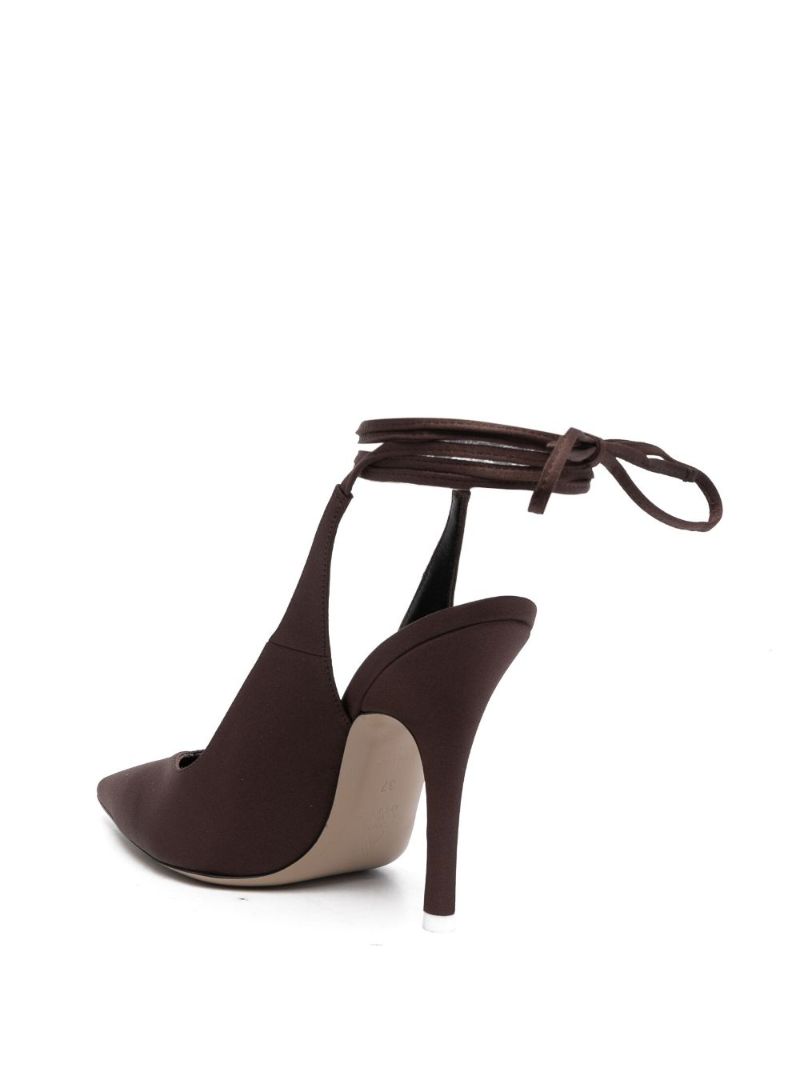 Brown Venus 105 Satin Pumps