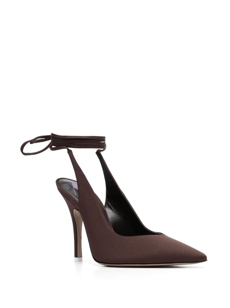 Brown Venus 105 Satin Pumps