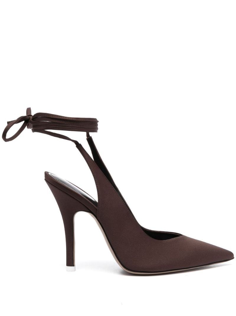 Brown Venus 105 Satin Pumps