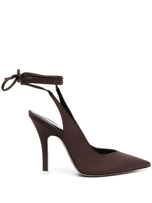 Brown Venus 105 Satin Pumps