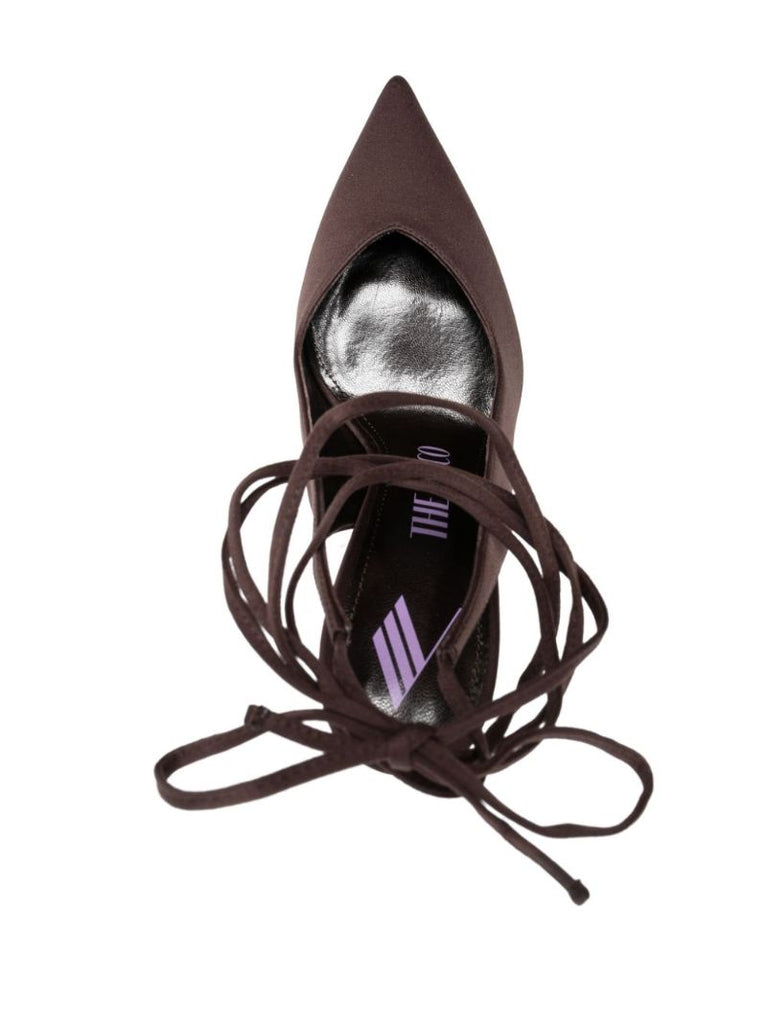 Brown Venus 105 Satin Pumps