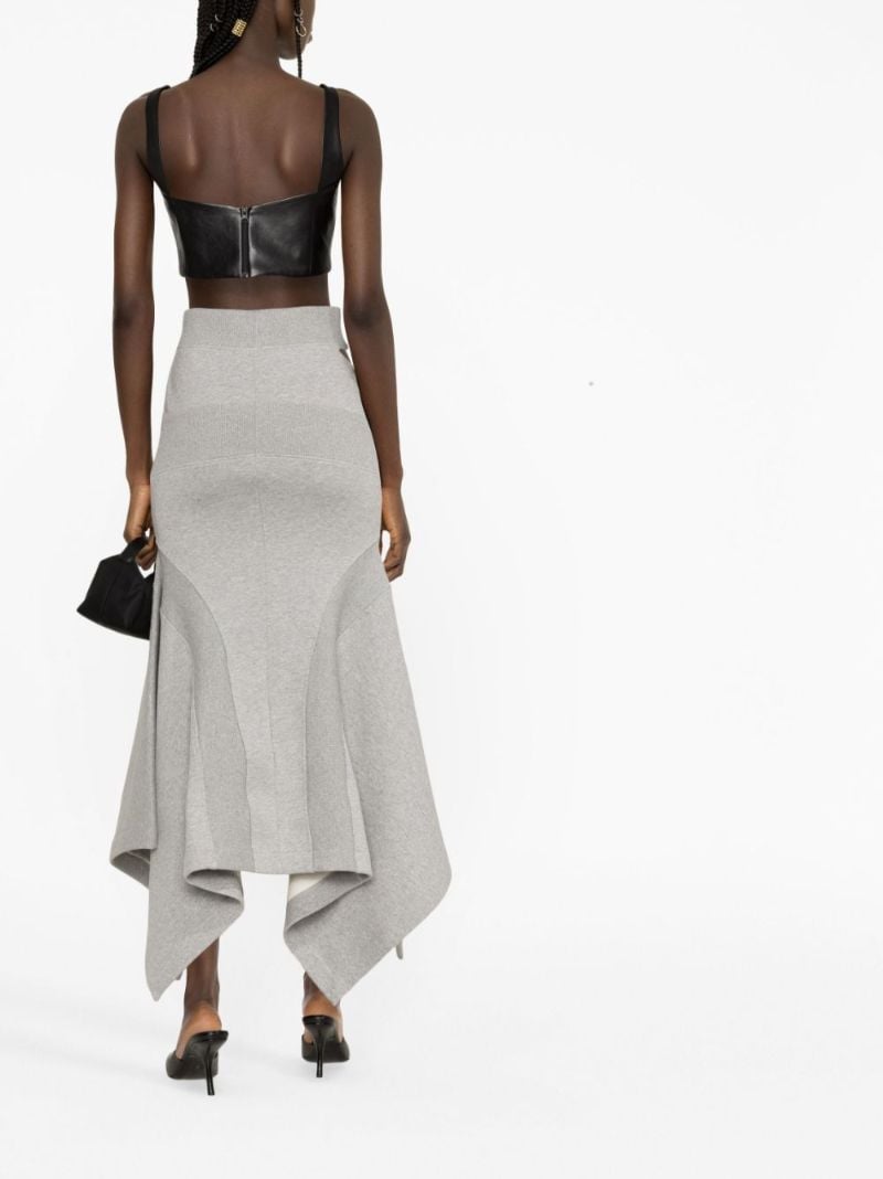 Grey Flared Cotton Maxi Skirt