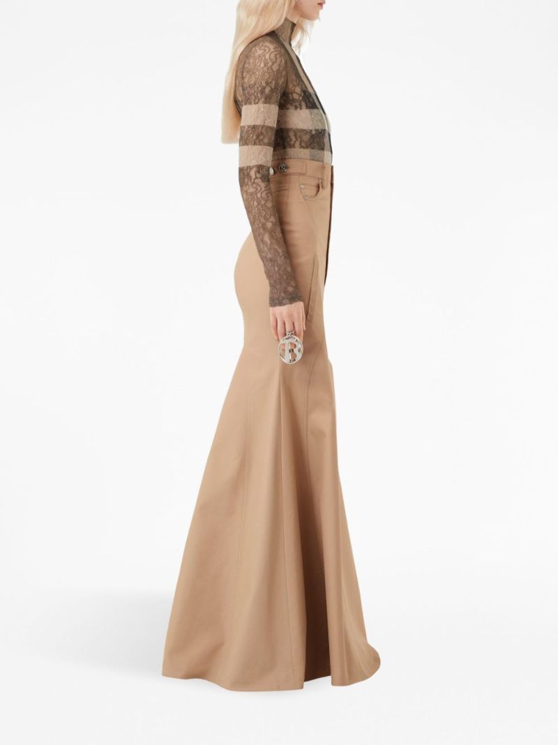 Brown House Check Lace Bodysuit
