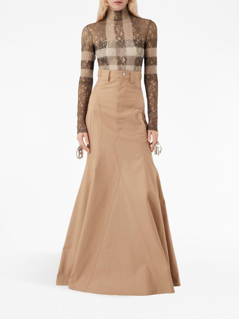 Brown House Check Lace Bodysuit