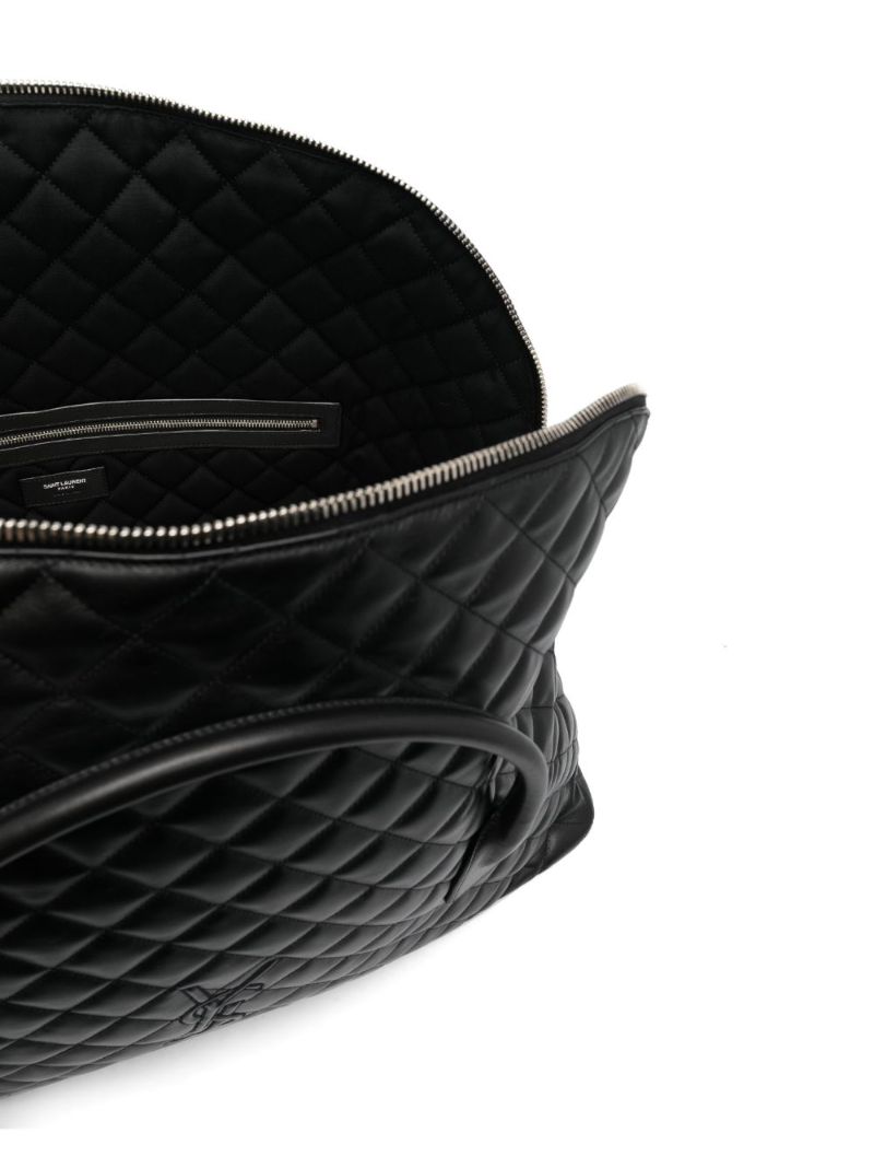 Black Es Giant Quilted Leather Travel Bag