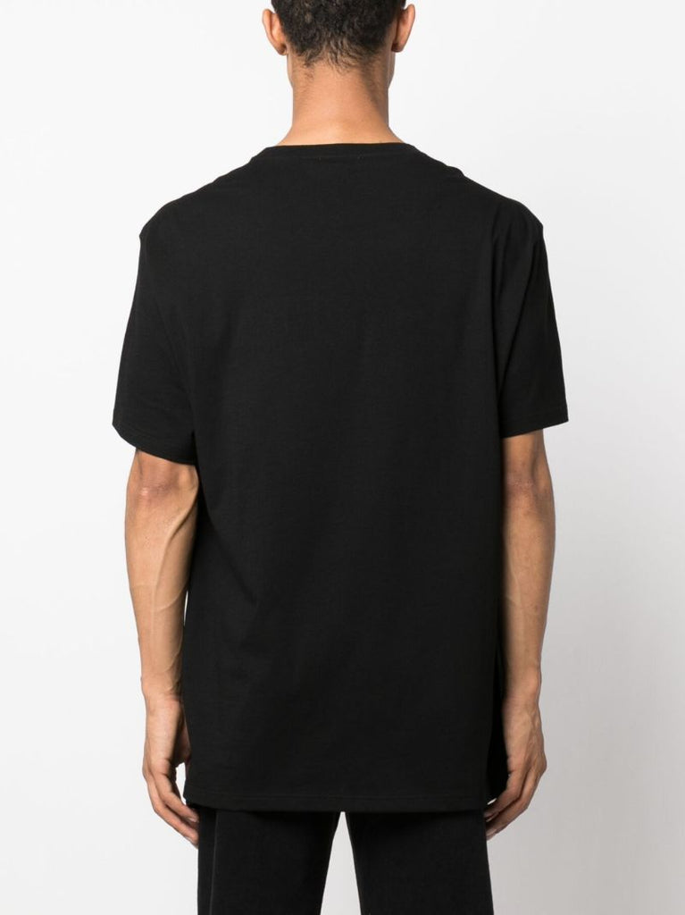 Black Logo-embroidered Cotton T-shirt