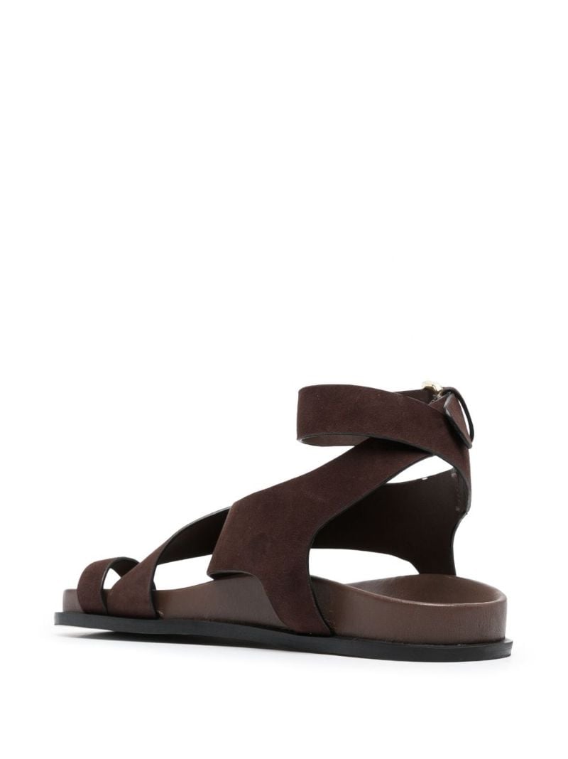 Brown Jalen Suede Flat Sandals