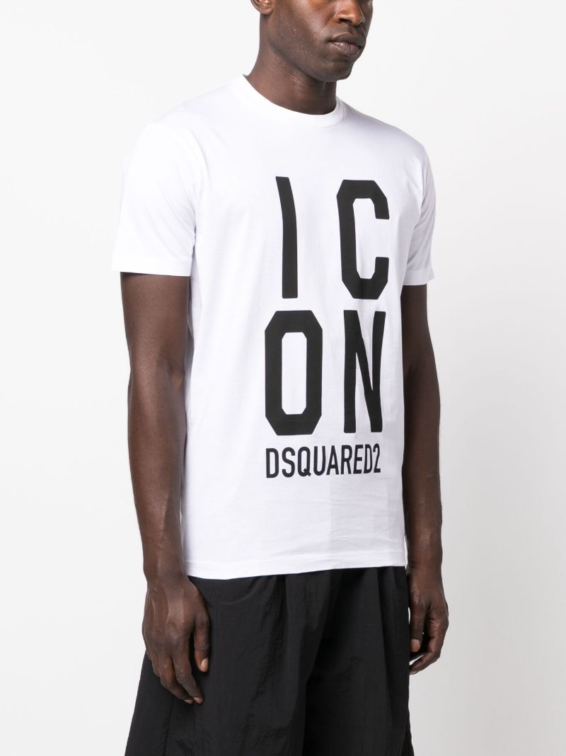 White Icon Logo Print T-shirt