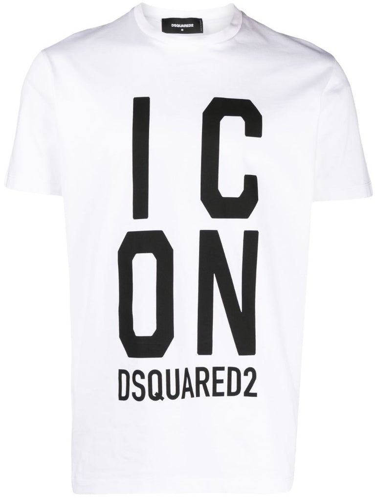 White Icon Logo Print T-shirt