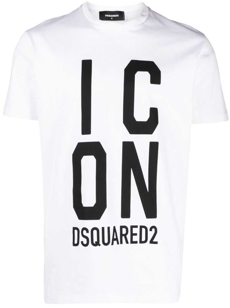 White Icon Logo Print T-shirt