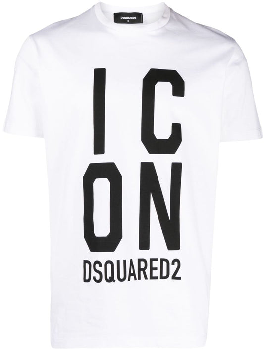 White Icon Logo Print T-shirt