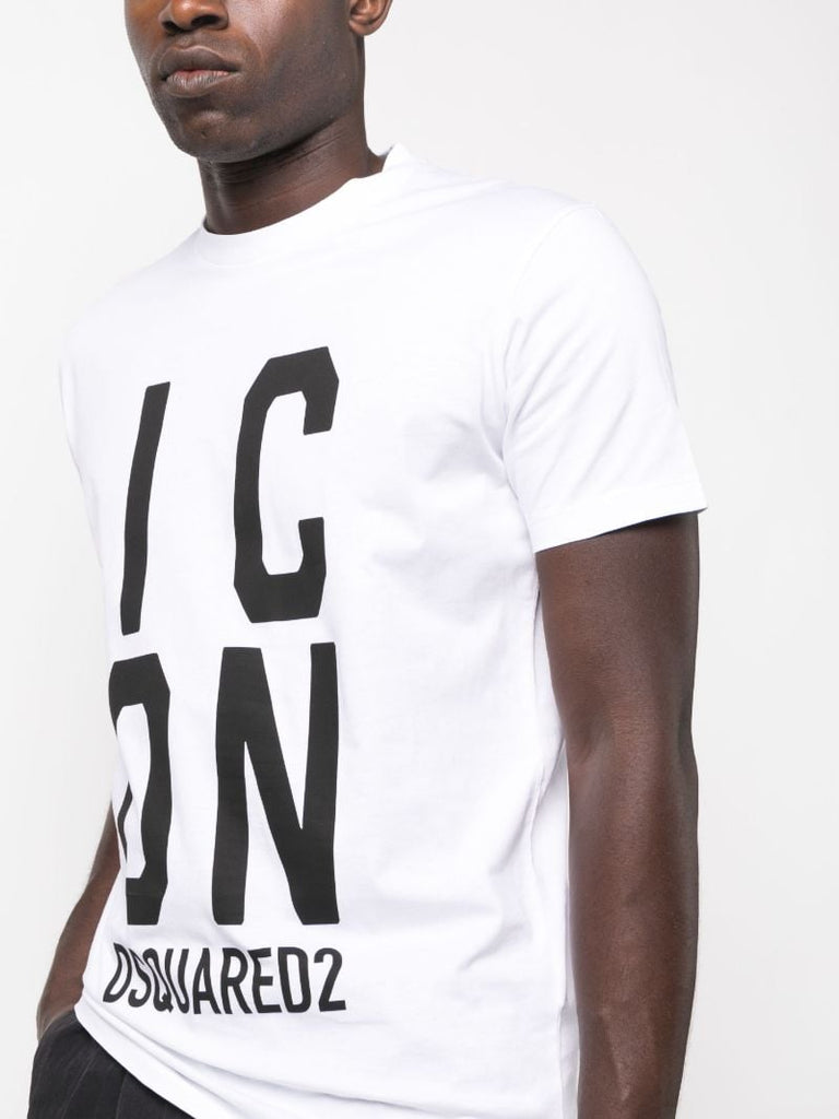 White Icon Logo Print T-shirt
