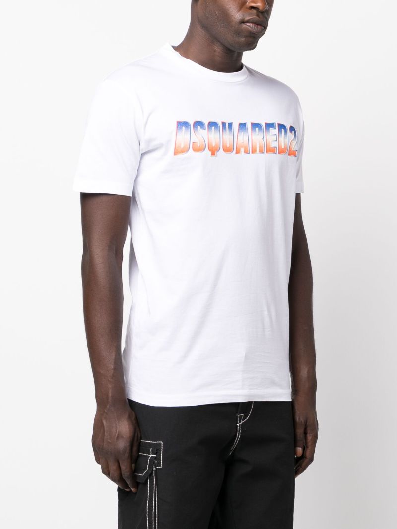 White Glitter Logo Print T-shirt