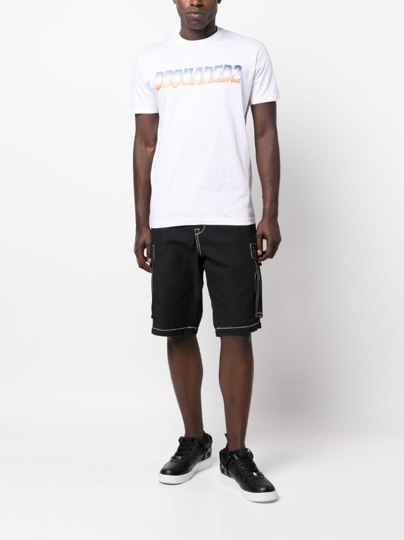 White Glitter Logo Print T-shirt