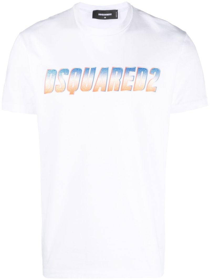 White Glitter Logo Print T-shirt