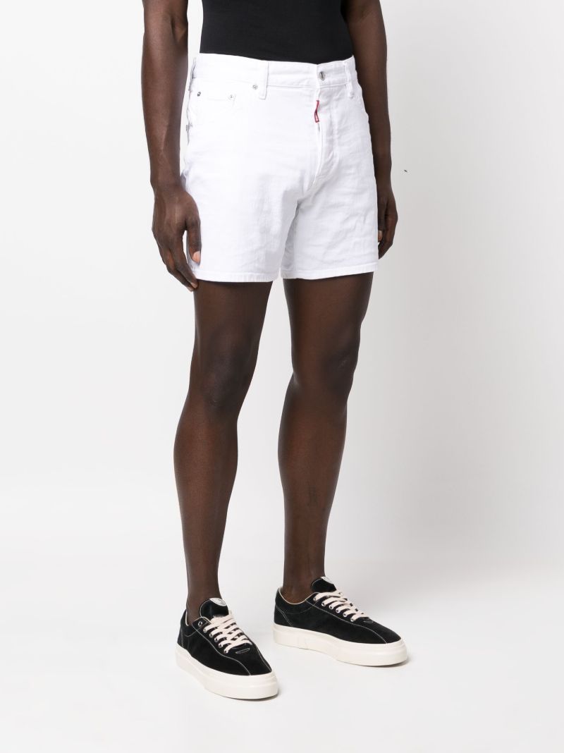 White High-rise Denim Shorts