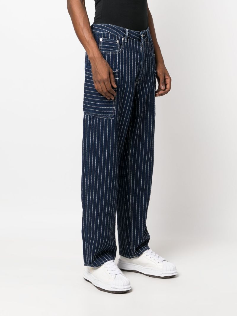 Blue Pinstripe Cargo Jeans