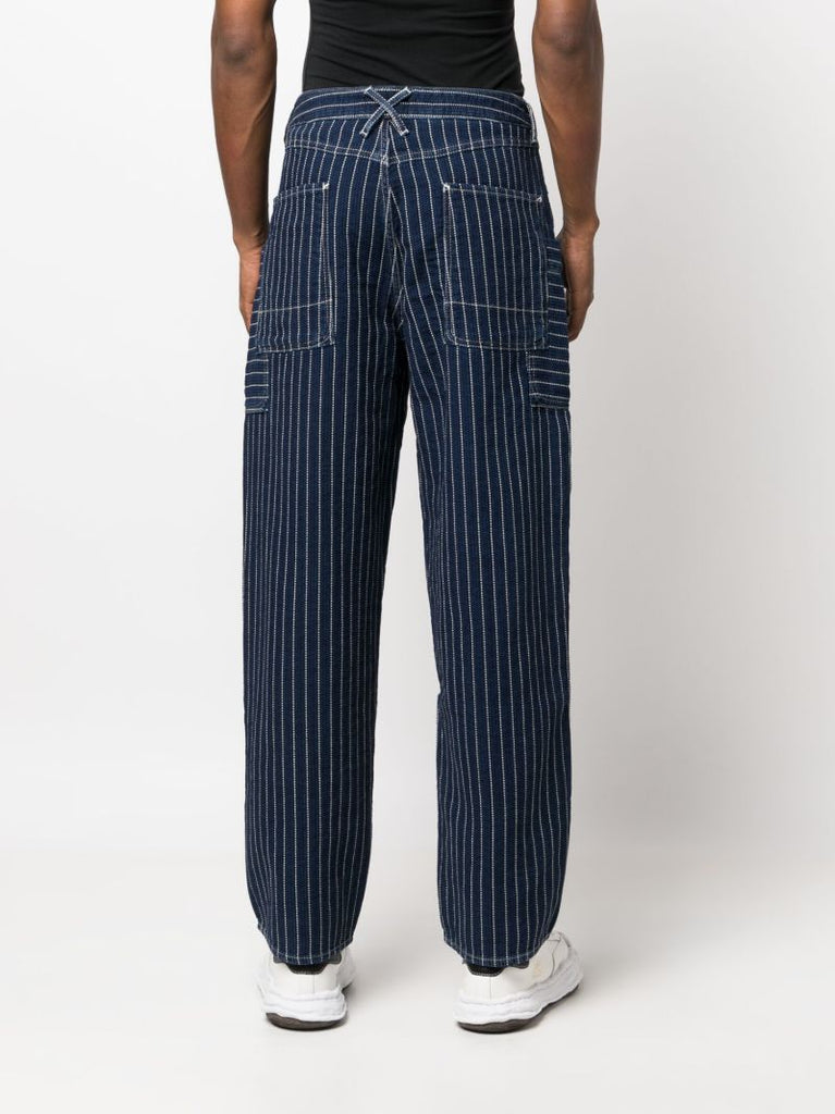 Blue Pinstripe Cargo Jeans