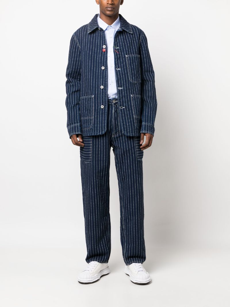 Blue Pinstripe Cargo Jeans