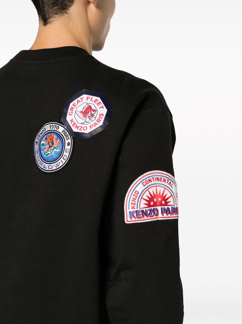 Black Travel Logo Patch Sweatshirt