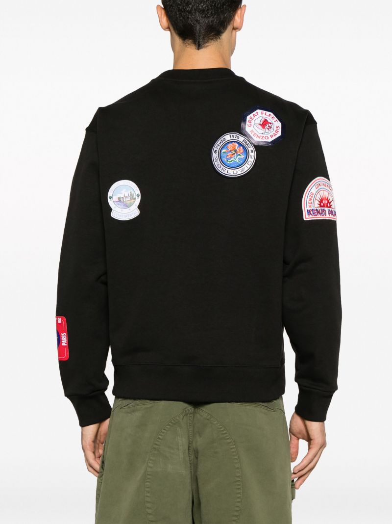 Black Travel Logo Patch Sweatshirt