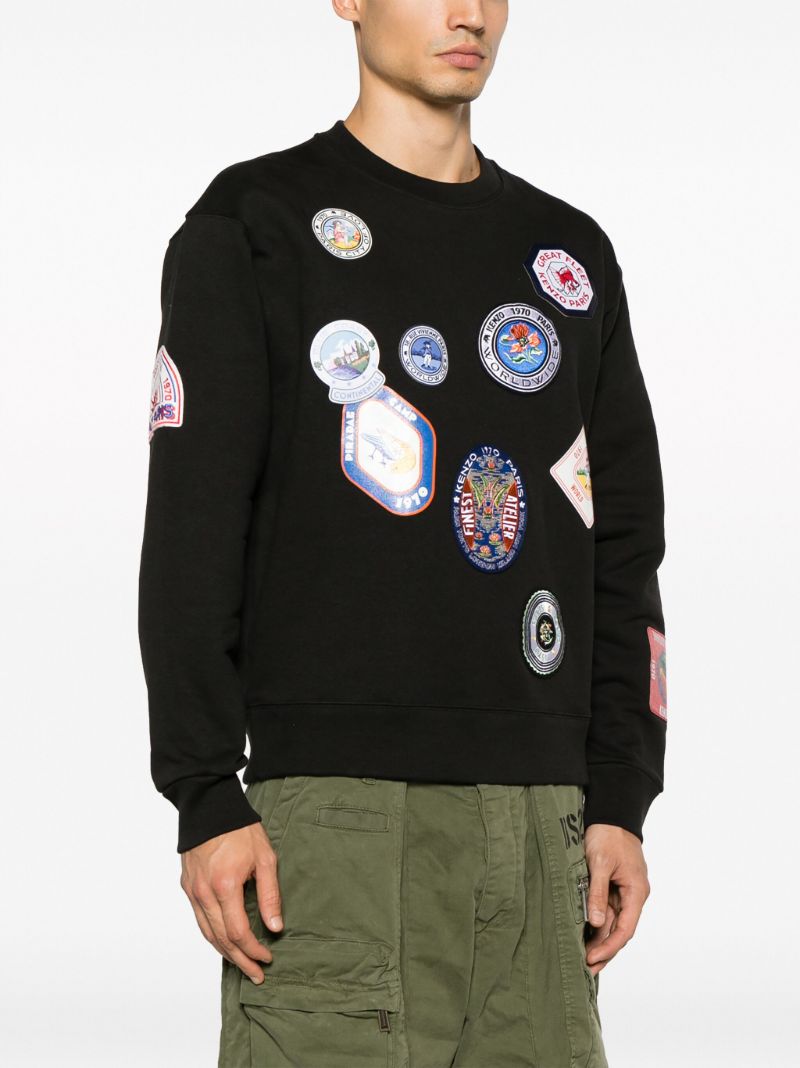 Black Travel Logo Patch Sweatshirt
