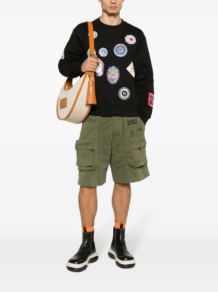 Black Travel Logo Patch Sweatshirt