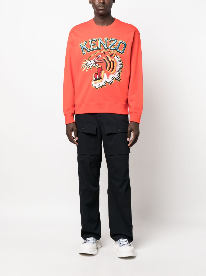 Red Varsity Jungle Embroidered Sweatshirt