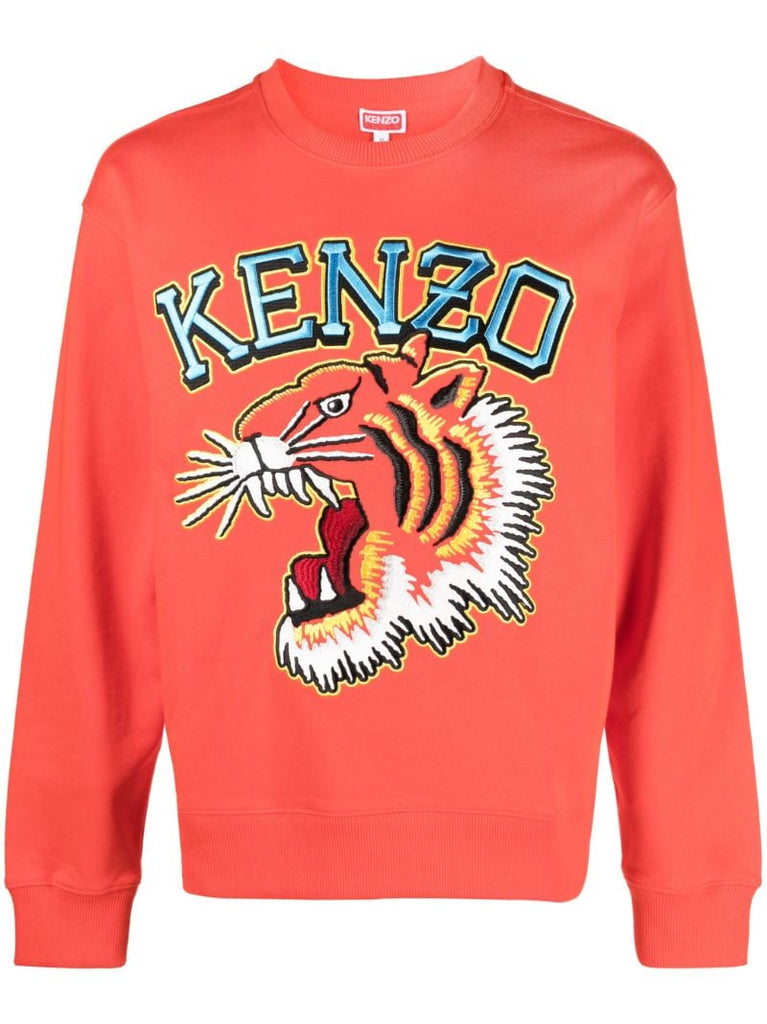 Red Varsity Jungle Embroidered Sweatshirt