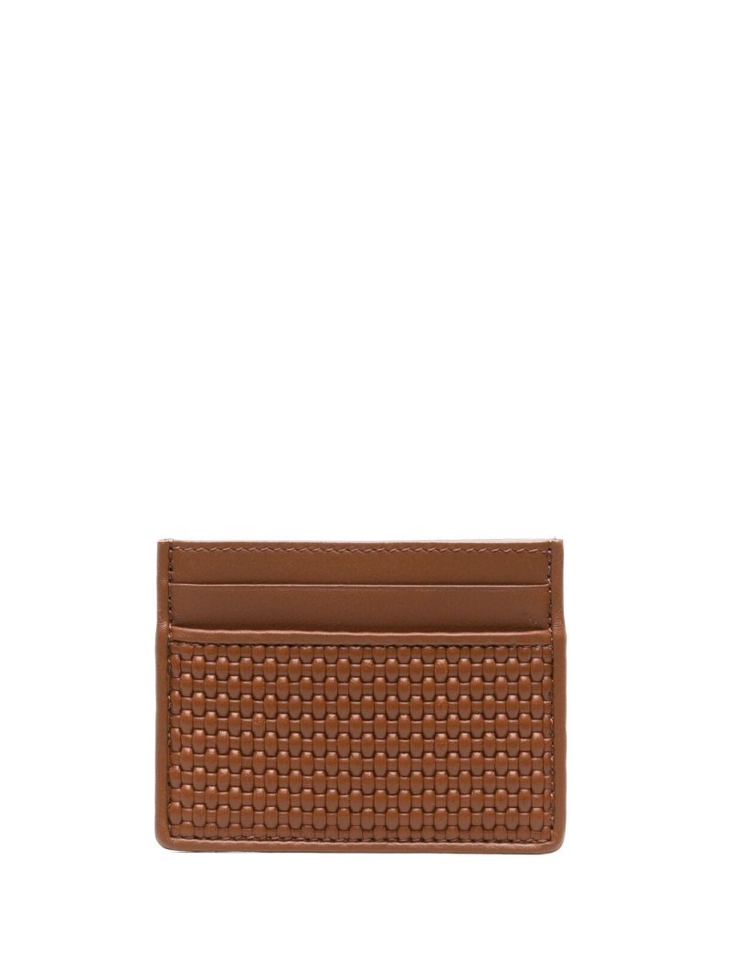 Brown Woven Leather Cardholder