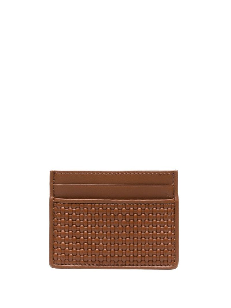 Brown Woven Leather Cardholder