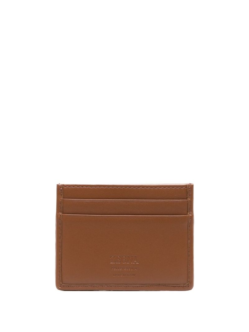 Brown Woven Leather Cardholder