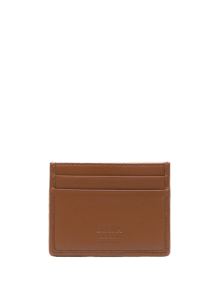 Brown Woven Leather Cardholder
