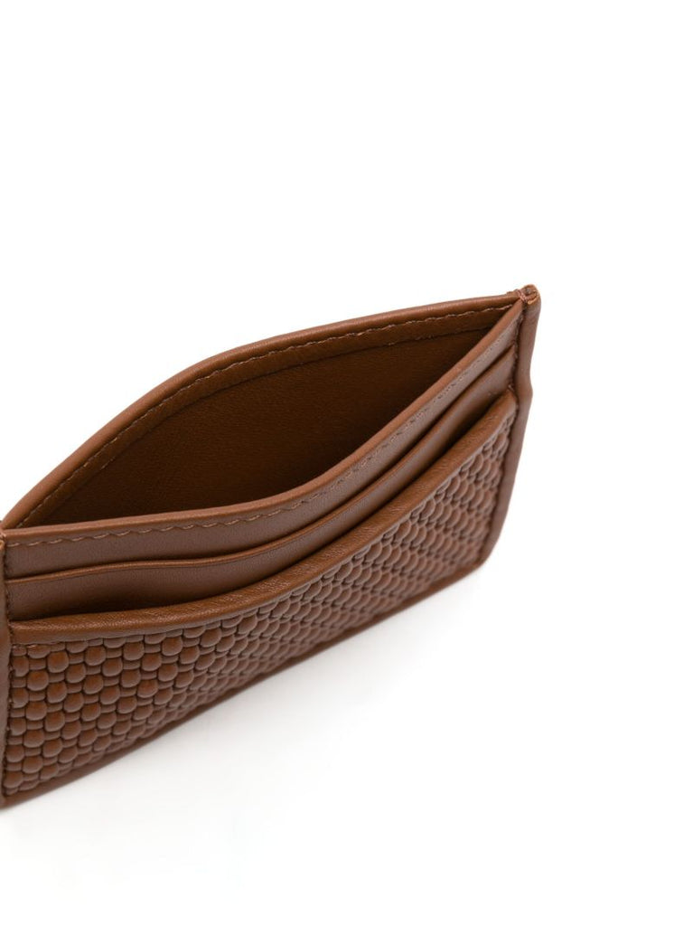 Brown Woven Leather Cardholder
