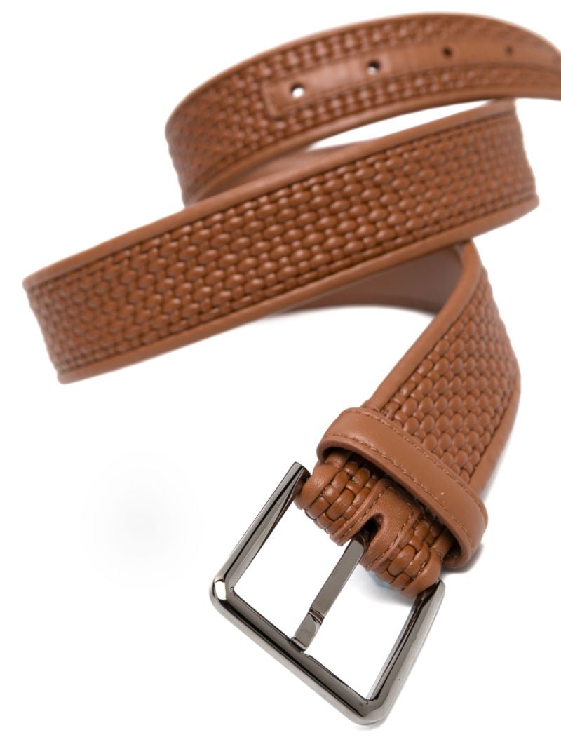Brown Woven Leather Belt