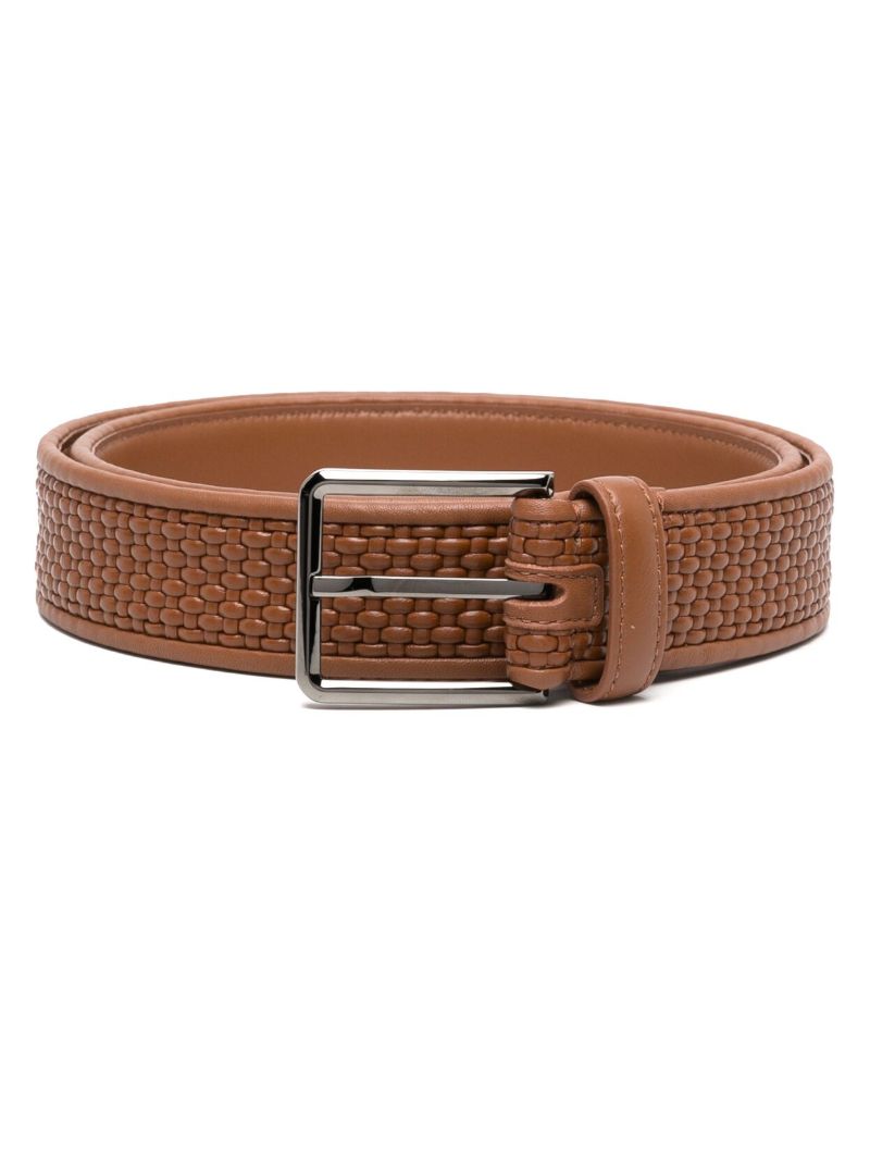 Brown Woven Leather Belt