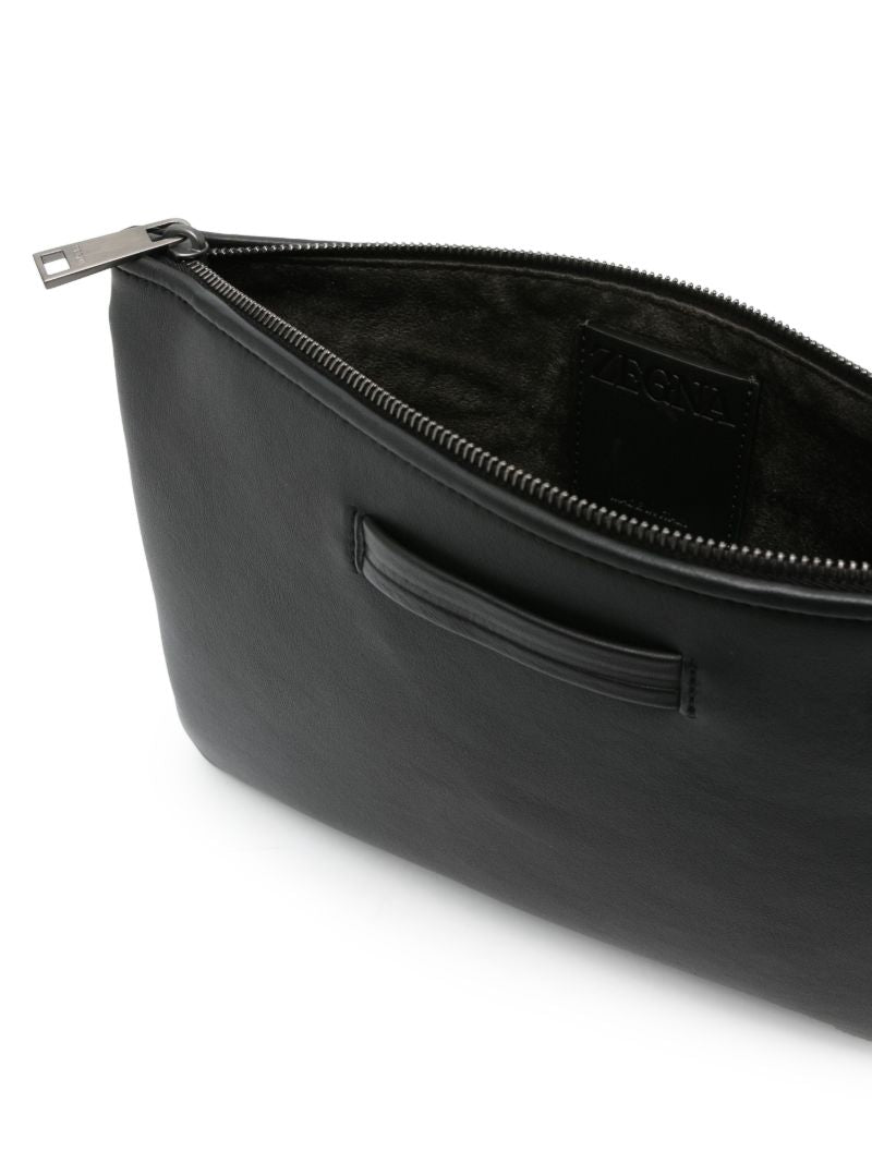 Black Leather Clutch Bag