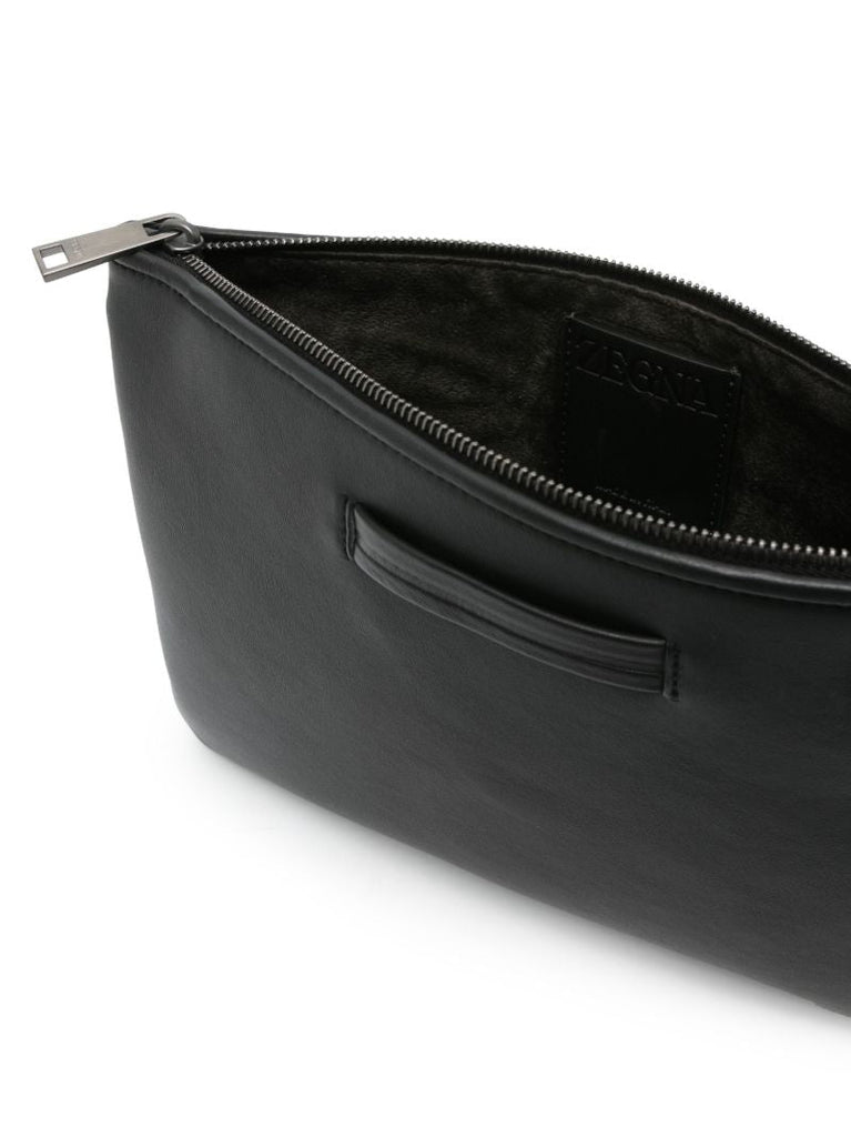 Black Leather Clutch Bag