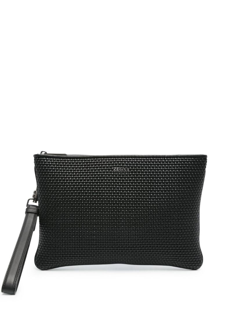 Black Leather Clutch Bag
