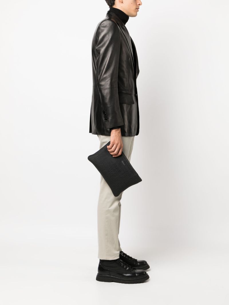 Black Leather Clutch Bag
