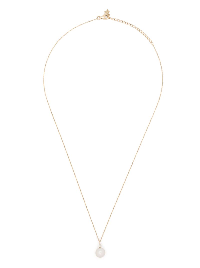 14k Yellow Gold Dot Pearl and Diamond Necklace
