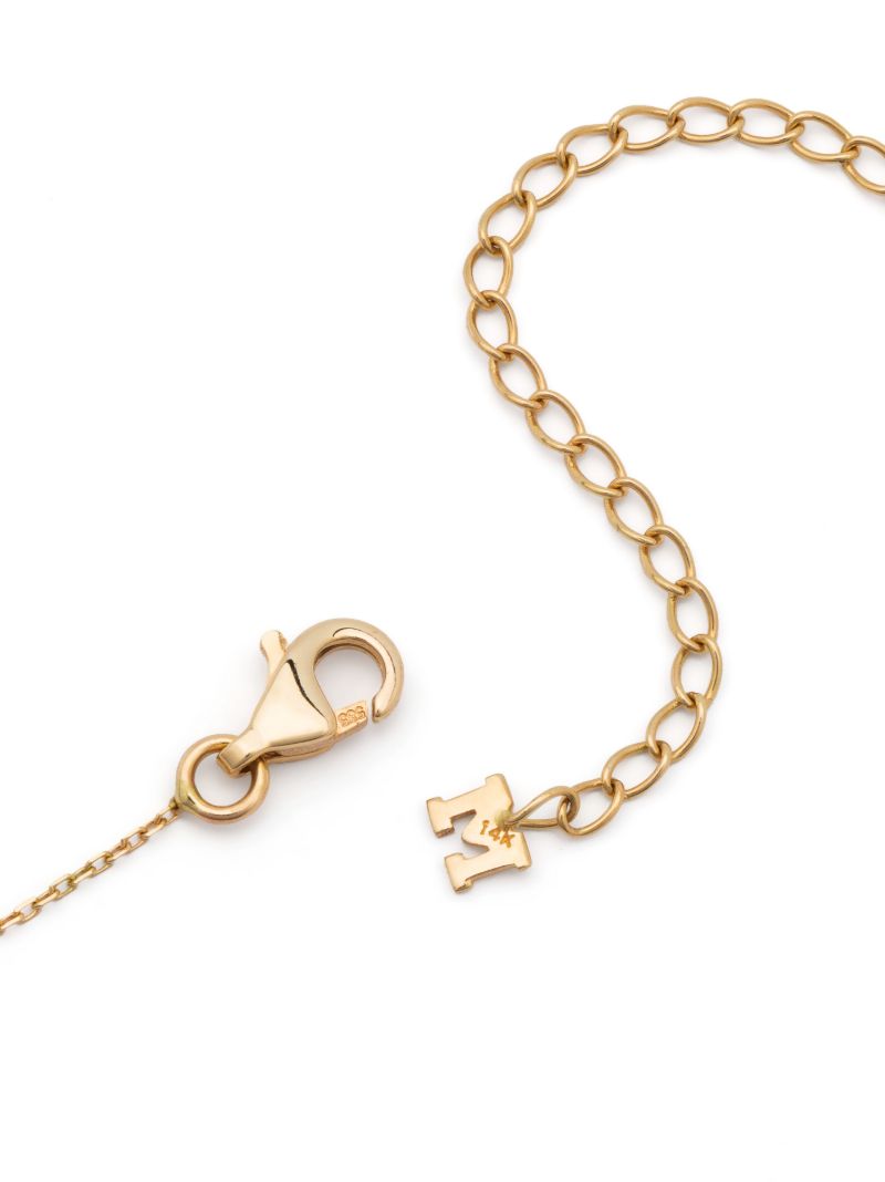 14k Yellow Gold Dot Pearl and Diamond Necklace